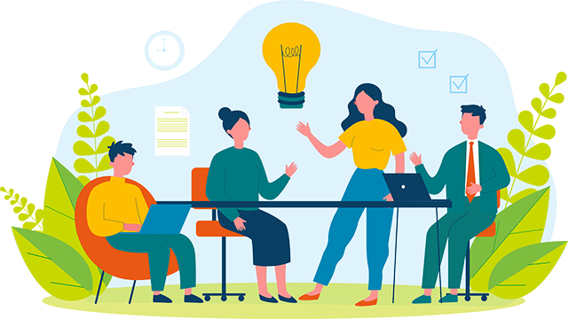 graphic of people at a meeting 